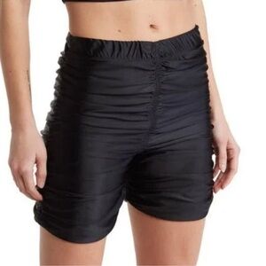 Good American Ruched Bike Shorts Black Large